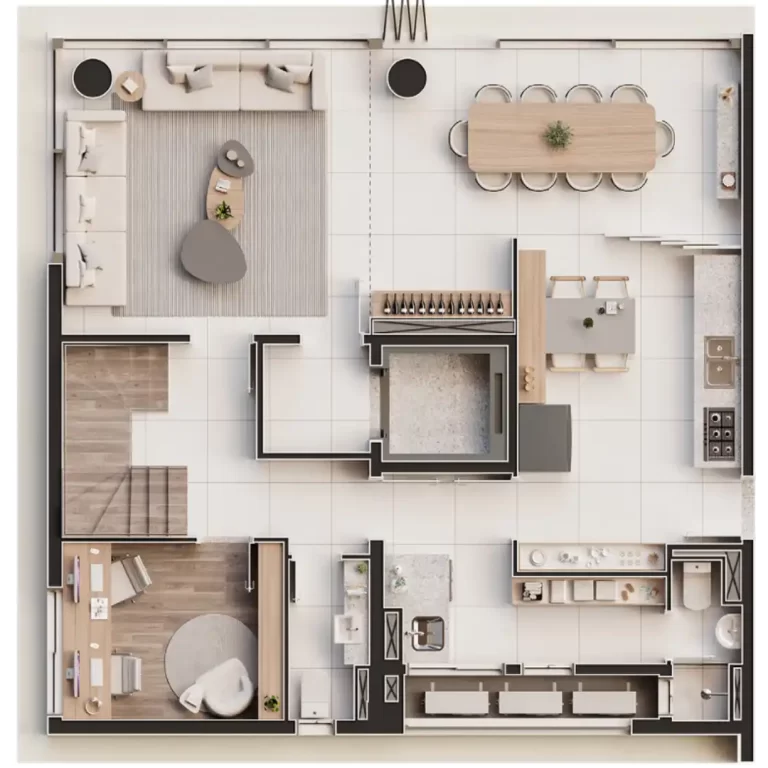 DUPLEX 173 M² / 3 VAGAS PISO INFERIOR